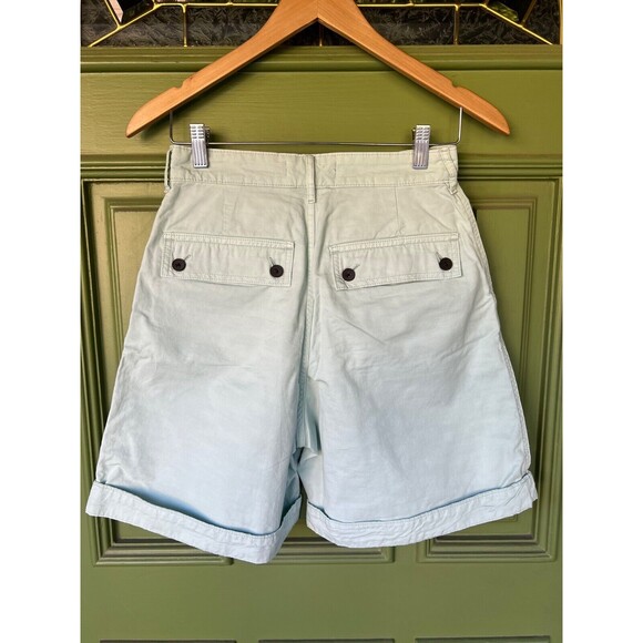Everlane Bermuda Shorts Organic Cotton The Tourist‎ Pleated  in Ice Blue size 2 - Picture 2 of 10